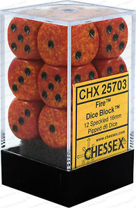 Speckled: Fire 16mm D6 Dice Block (12)