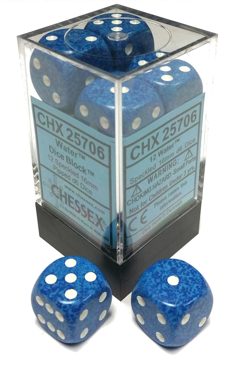 Speckled: Water 16mm D6 Dice Block (12)