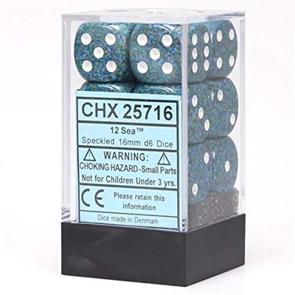 Speckled: Sea 16mm D6 Dice Block (12)