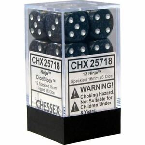 Speckled: Ninja 16mm D6 Dice Block (12)