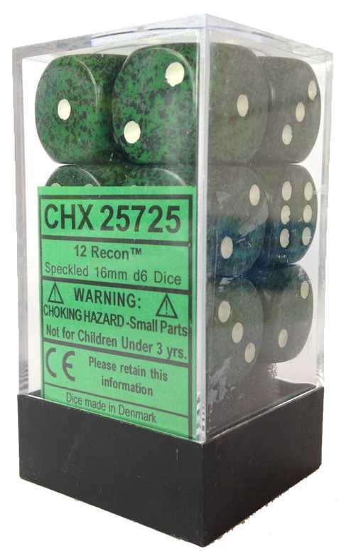 Speckled: Recon 16mm D6 Dice Block (12)