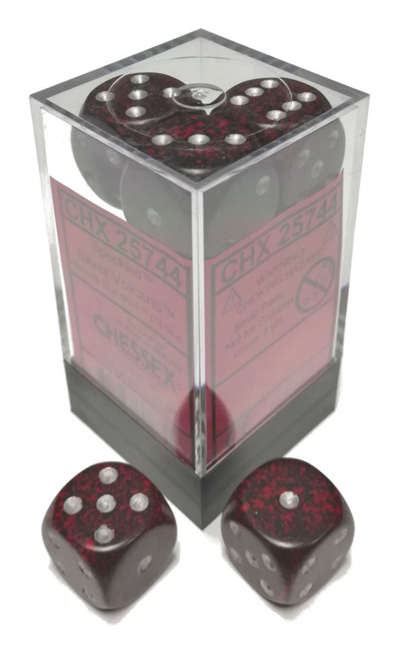 Speckled: Silver Volcano 16mm D6 Dice Block (12)
