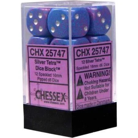 Speckled: Silver Tetra 16mm D6 Dice Block (12)
