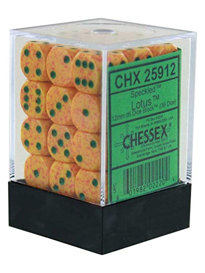 Speckled: Lotus 12mm D6 Dice Block (36)