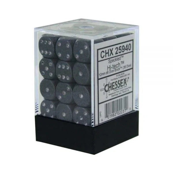 Speckled: Hi-Tech 12mm D6 Dice Block (36)