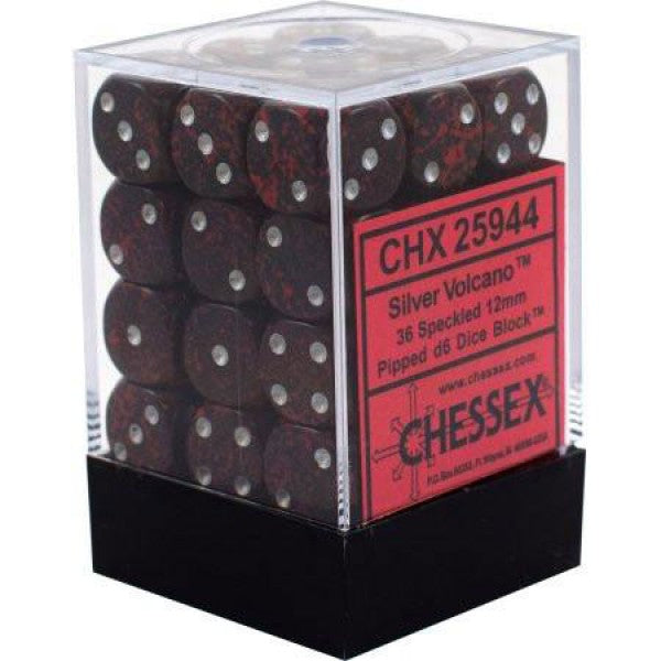Speckled: Silver Volcano 12mm D6 Dice Block (36)