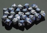 Gemini: Blue-Silver/White 12mm D6 Dice Block (36)