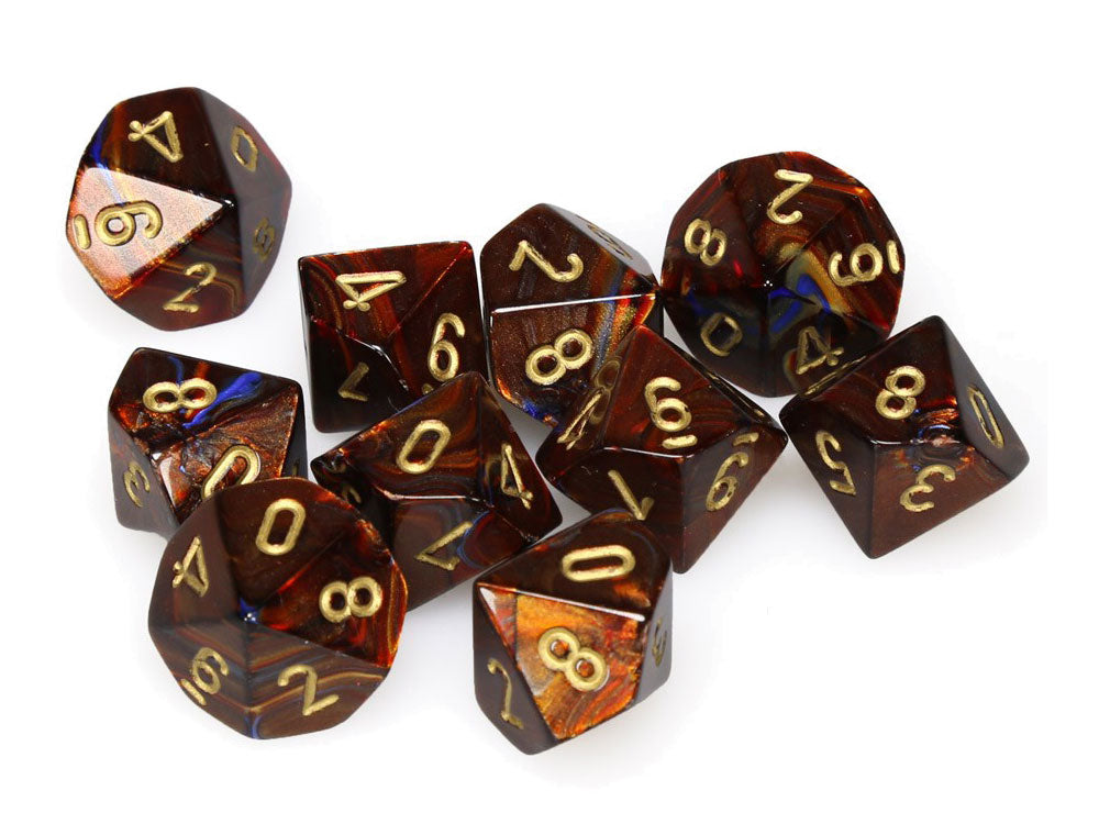 Scarab: Blue/Blood/Gold set of Ten D10s