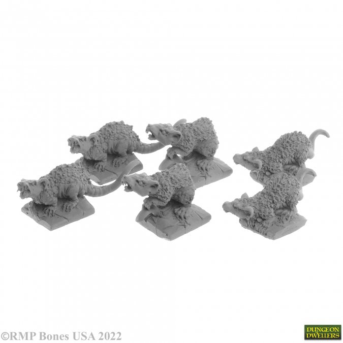 Dungeon Dwellers Bones: Giant Tomb Rats (6)