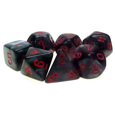 Velvet: Black/red Mini-Polyhedral 7-Die Set