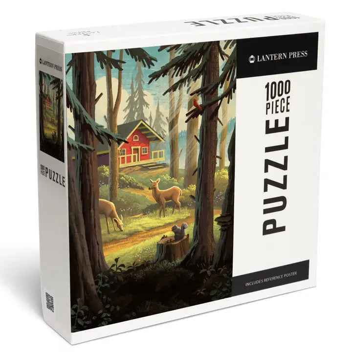 Slip Away, Cabin with Wildlife - 1000 piece