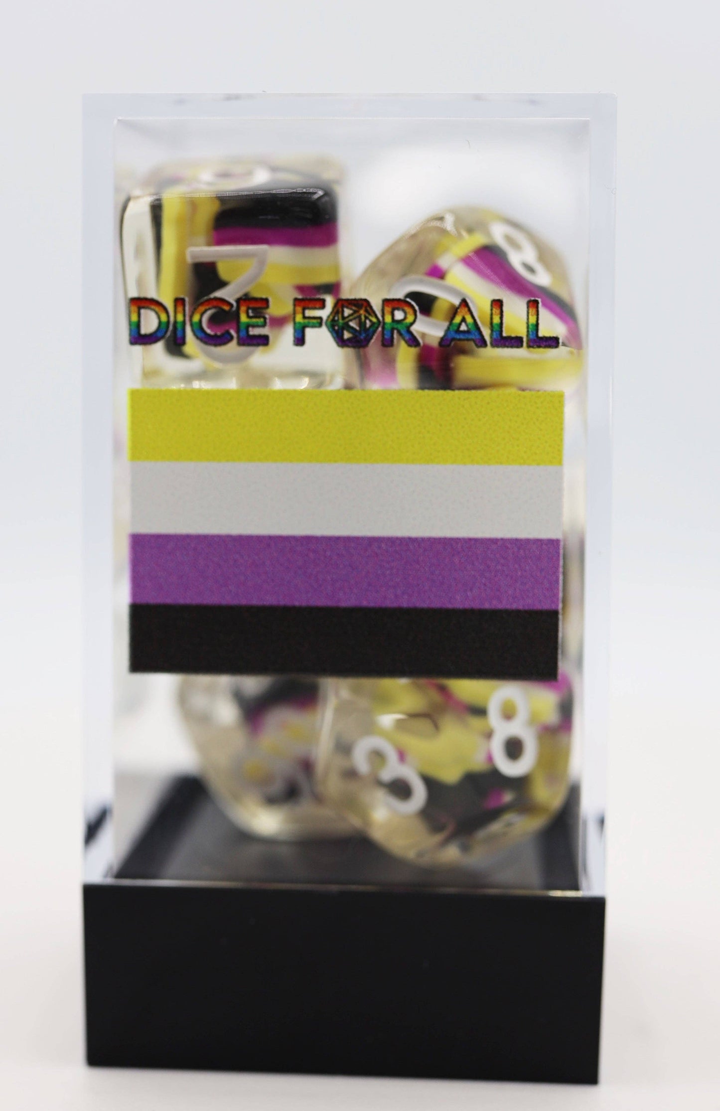 Nonbinary Flag RPG Dice Set