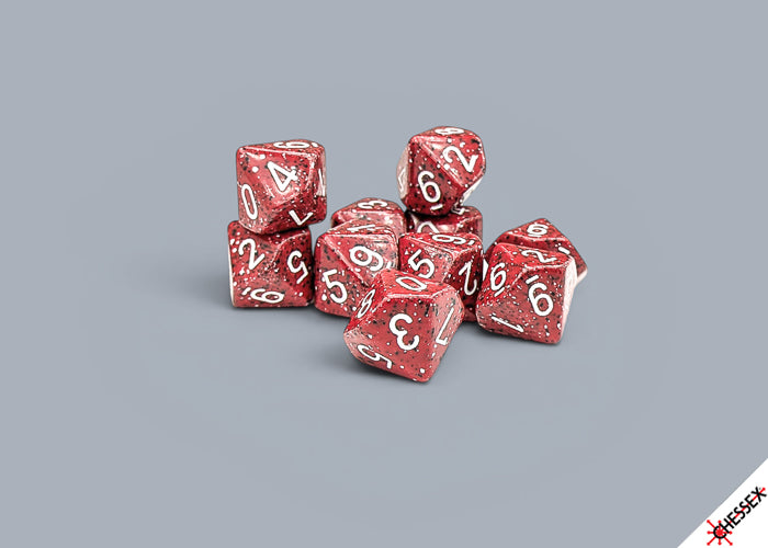 Speckled: Lava Stone Set of Ten d10s