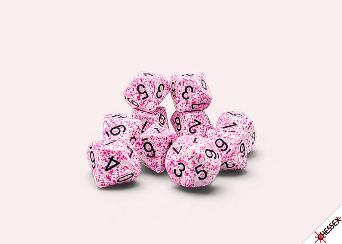 Speckled: Pink Set of Ten d10s