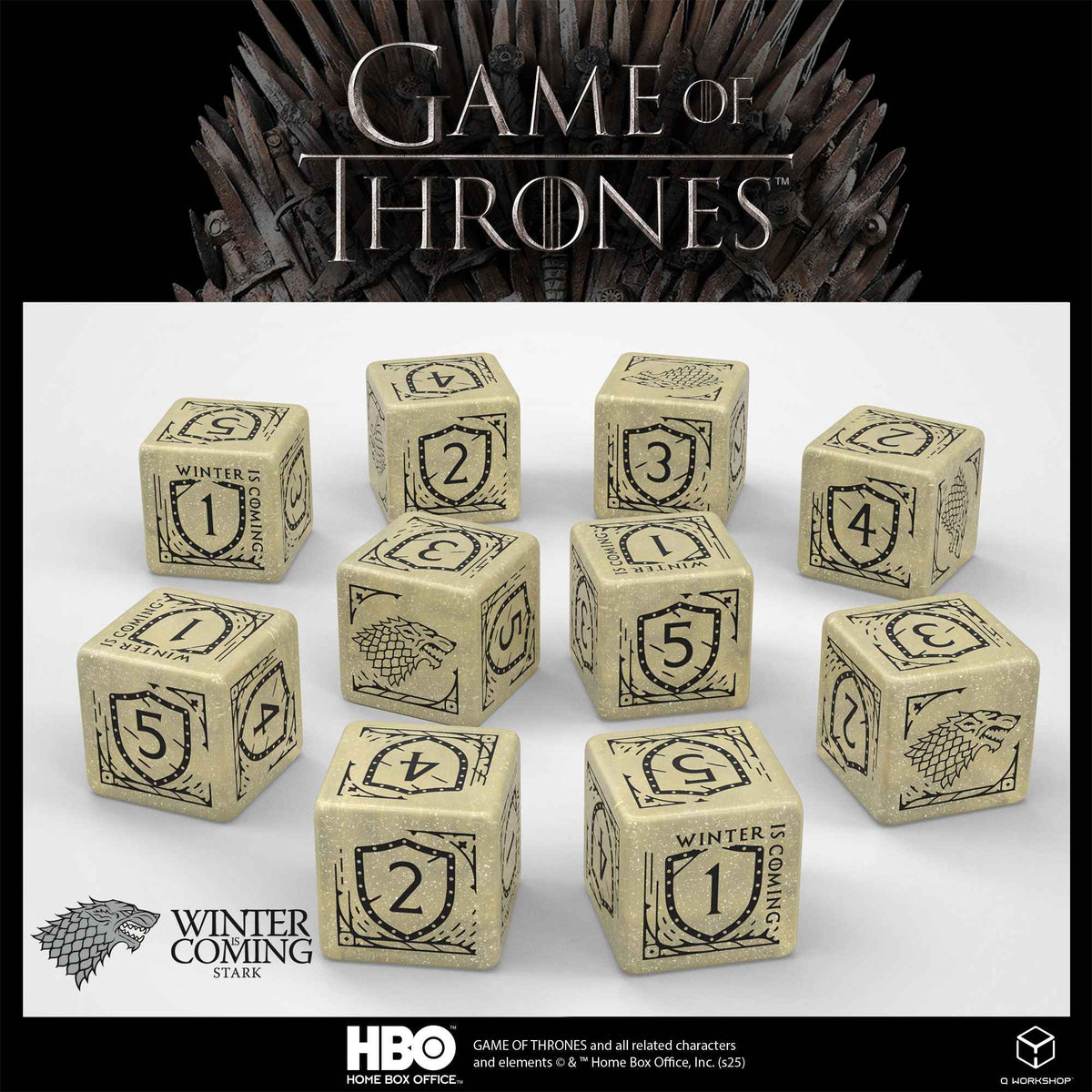 Game of Thrones 10d6 Dice Set - Stark