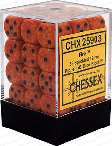 Speckled: Fire 12mm D6 Dice Block (36)