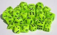 Vortex: Bright Green/Black 16mm D6 Dice Block (12)