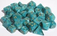 Vortex: Teal/Gold 16mm D6 Dice Block (12)