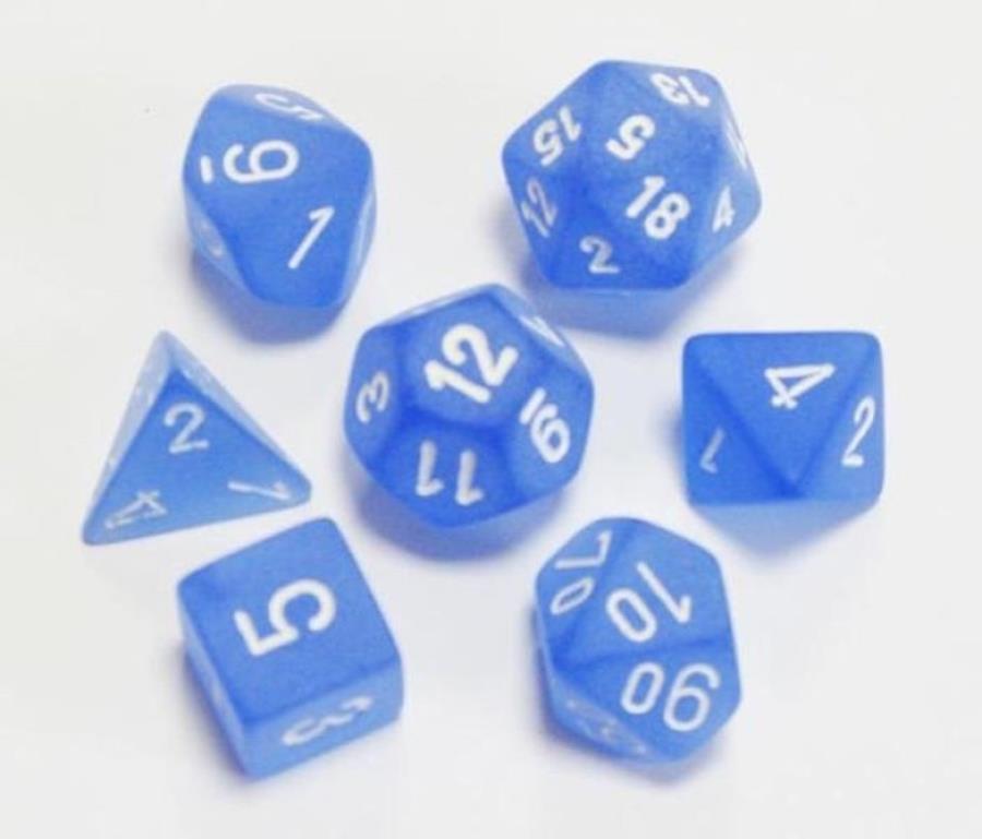Frosted: Blue/White Set Polyhedral 7-Dice Set