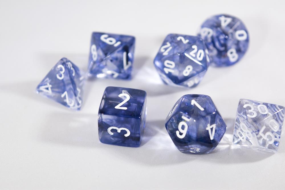 Nebula: Black/White Polyhedral 7-Dice Set