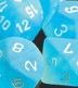 Frosted: Caribbean Blue/White Polyhedral 7-Dice Set