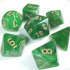 Vortex: Green/Gold Polyhedral 7-Dice Set