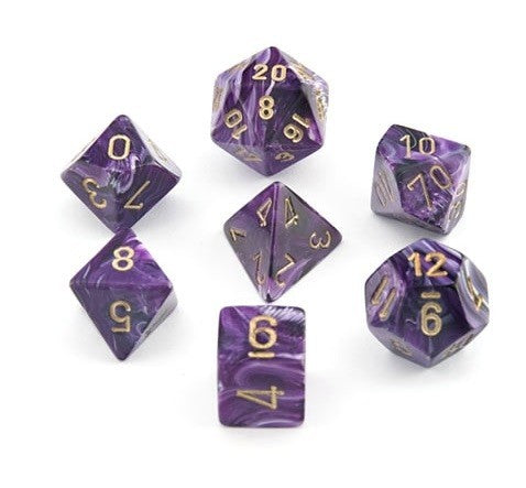 Vortex: Purple/Gold Polyhedral 7-Dice Set