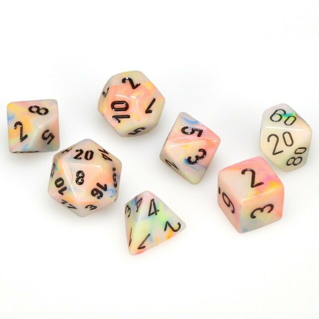 Festive: Circus/Black Polyhedral 7-Dice Set