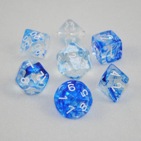 Nebula: Dark Blue/White Polyhedral 7-Dice Set