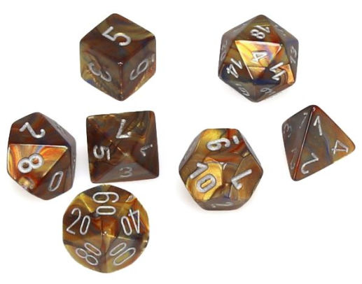 Lustrous: Gold/Silver Polyhedral 7-Dice Set
