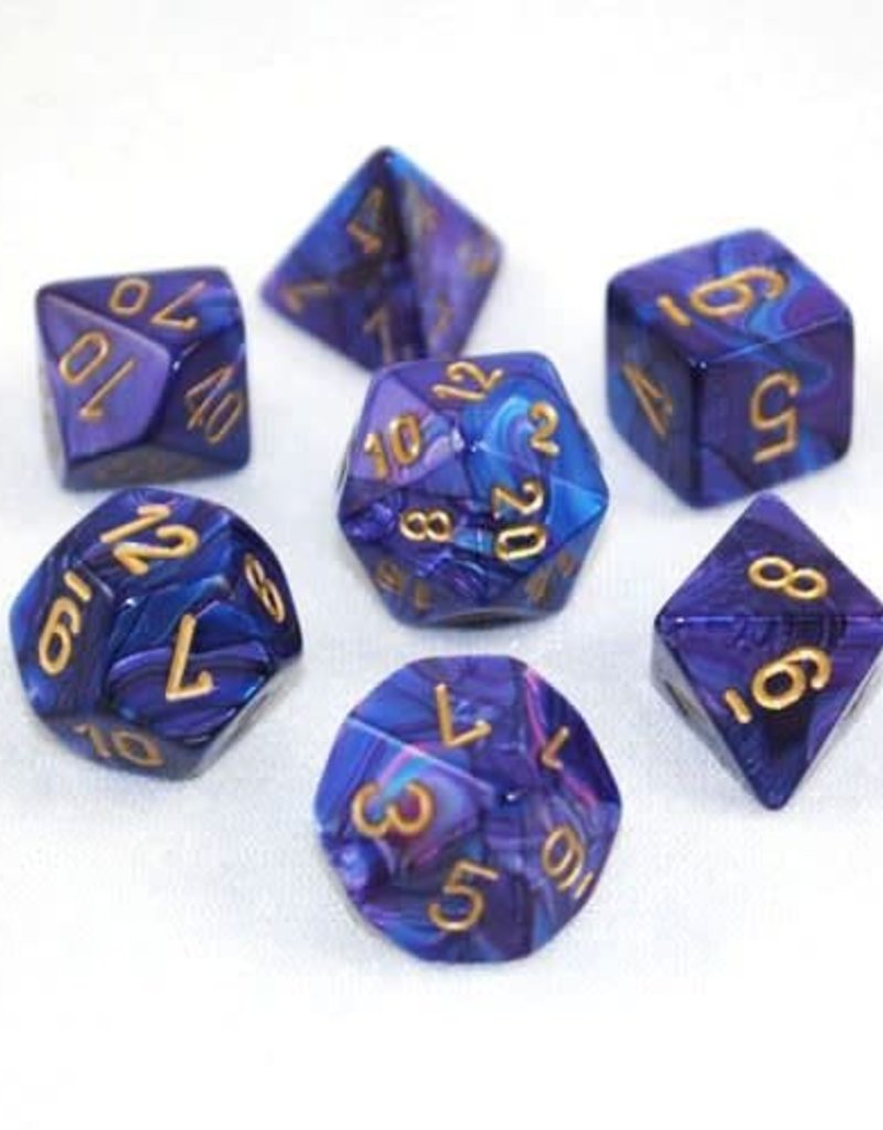 Lustrous: Purple/Gold Polyhedral 7-Dice Set