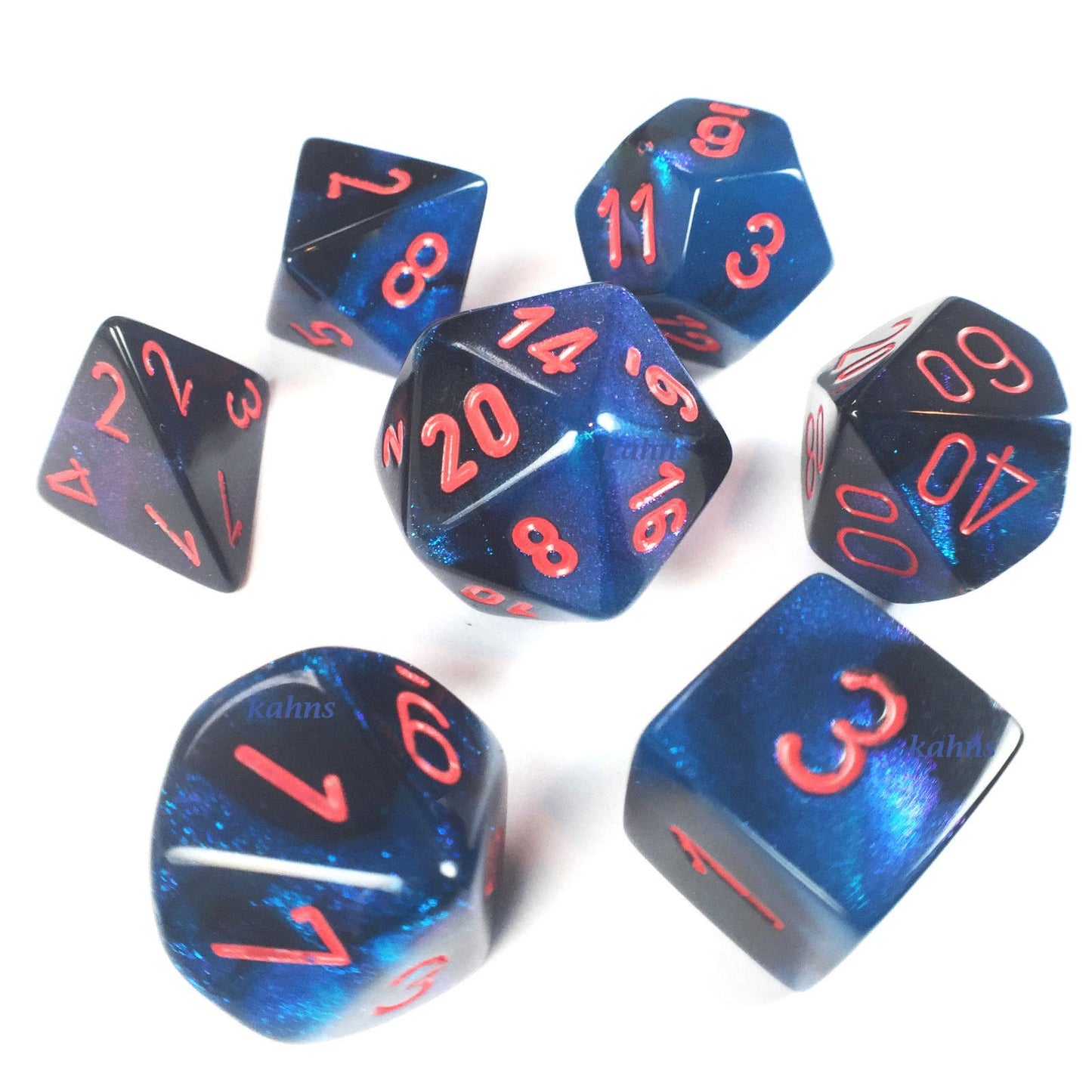 Gemini: Black Starlight/Red Polyhedral 7-Die Set