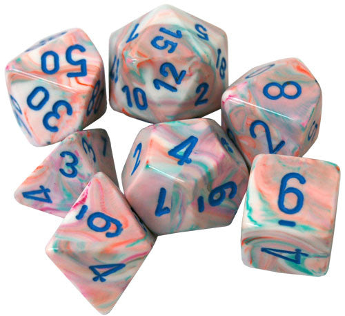 Festive: Pop Art/Blue Polyhedral 7-Die Set