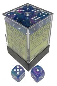 Festive: Waterlily/White 12mm D6 Dice Block (36)