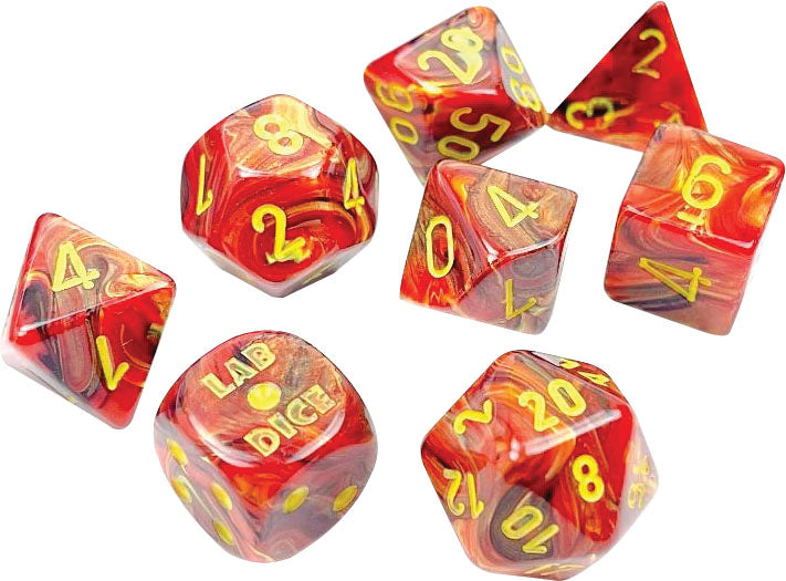 Lab Dice: Vortex Underworld/yellow Polyhedral 7-Die Set (with bonus die)