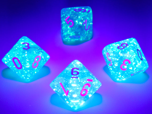Borealis: Sky Blue/white Set of Ten d10 Dice