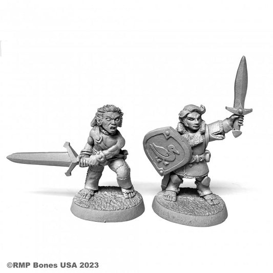 Dungeon Dwellers Bones: Halfling Fighter and Barbarian