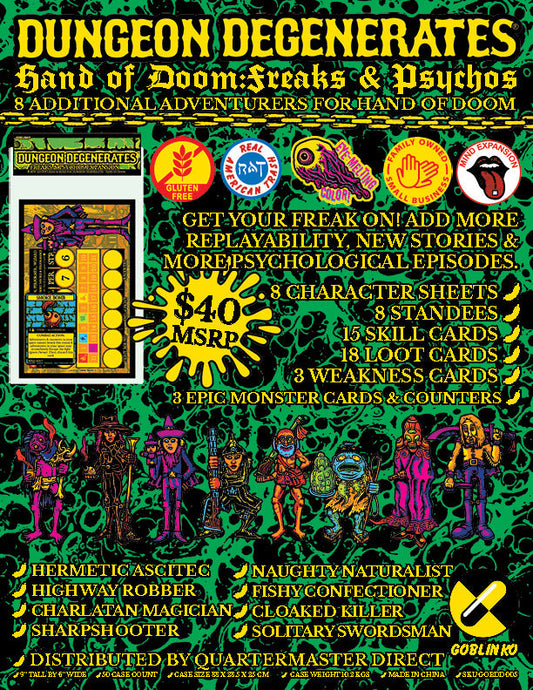 Dungeon Degenerates: Freaks & Psychos Expansion