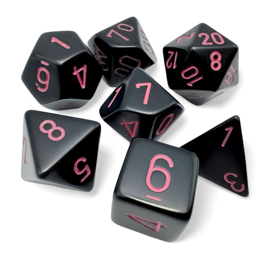 Opaque: Black/pink Polyhedral 7-Die Set