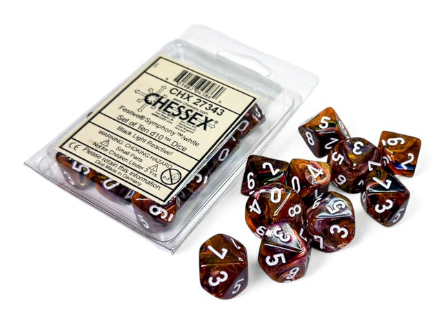 Festive: Symphony/white Set of Ten d10s