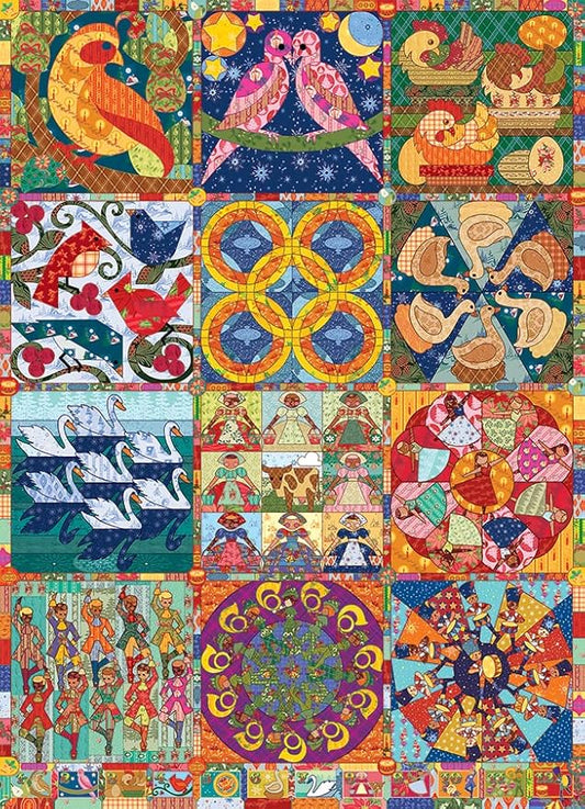 Twelve Days of Christmas Quilt 1000-piece Puzzle