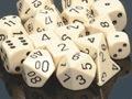 Opaque: Ivory/Black Polyhedral 7-Die Set