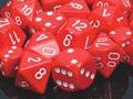 Opaque: Red/White Polyhedral 7-Die Set
