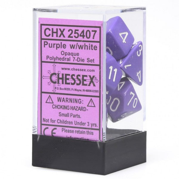 Opaque: Set Purple/White Polyhedral 7-Die Set