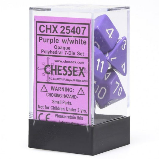 Opaque: Set Purple/White Polyhedral 7-Die Set