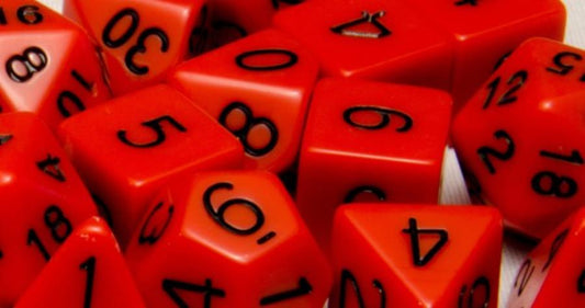 Opaque: Red/Black Polyhedral 7-Die Set