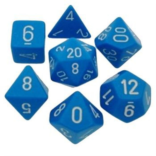 Opaque: Light Blue/White Polyhedral 7-Die Set