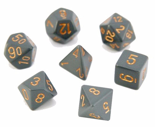 Opaque: Dark Grey/Copper Polyhedral 7-Die Set