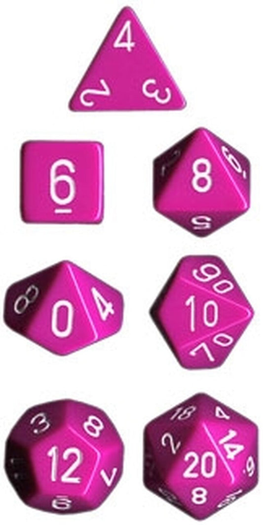 Opaque: Light Purple/White Polyhedral 7-Die Set