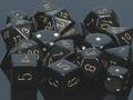 Opaque: Black/Gold Polyhedral 7-Die Set